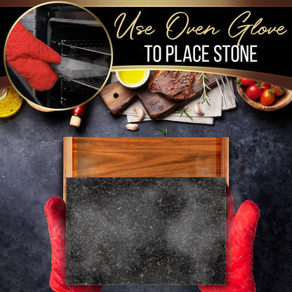 Natural Granite Stone Sizzling Steak Set PKLVST41