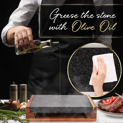 Natural Granite Stone Sizzling Steak Set PKLVST41