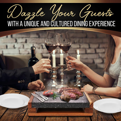 Natural Granite Stone Sizzling Steak Set PKLVST41