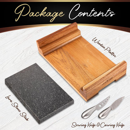 Natural Granite Stone Sizzling Steak Set PKLVST41