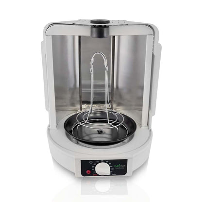 NutriChef Vertical Rotisserie Oven – Countertop Rotating Cooker, 700W, Precise & Even Cooking, White PKRT15