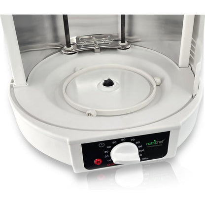 NutriChef Vertical Rotisserie Oven – Countertop Rotating Cooker, 700W, Precise & Even Cooking, White PKRT15
