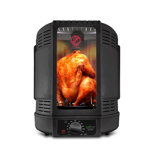 NutriChef Vertical Rotisserie Oven – Countertop Rotating Cooker, 700W, Precise & Even Cooking, Black PKRT16BK